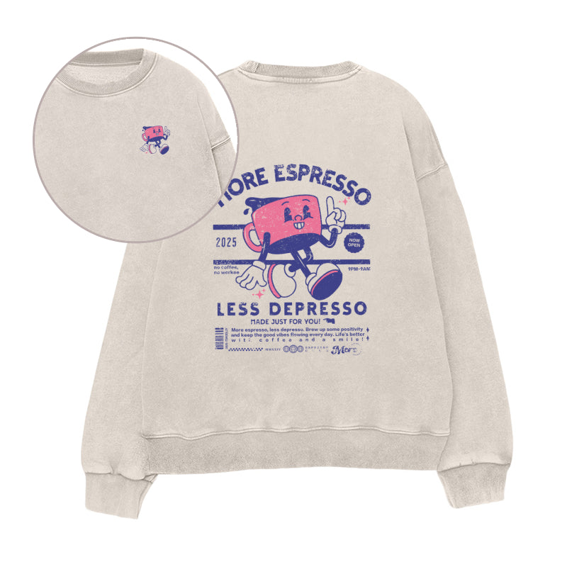 More Espresso Less Depresso Unisex Crewneck Sweatshirt