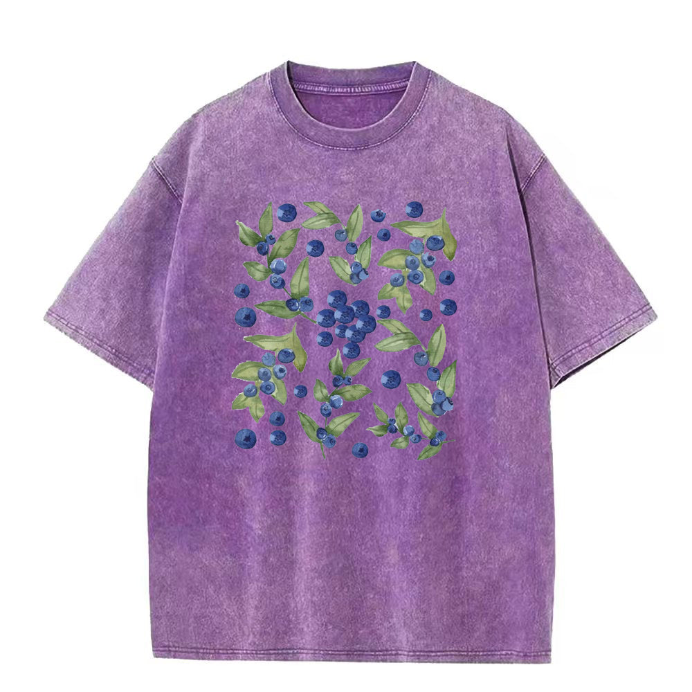ブルーベリーサマーフルーツユニセックスTシャツ