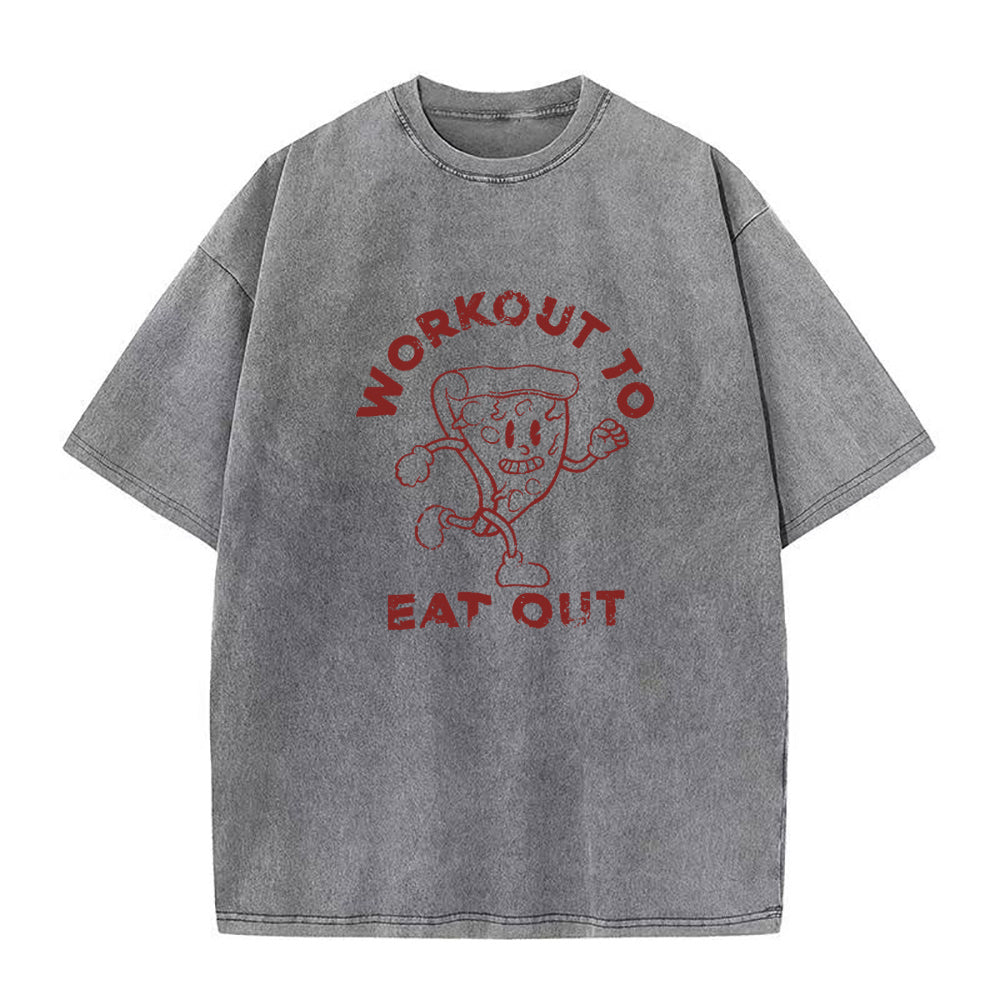 ピザワークアウトで外食 ユニセックスTシャツ