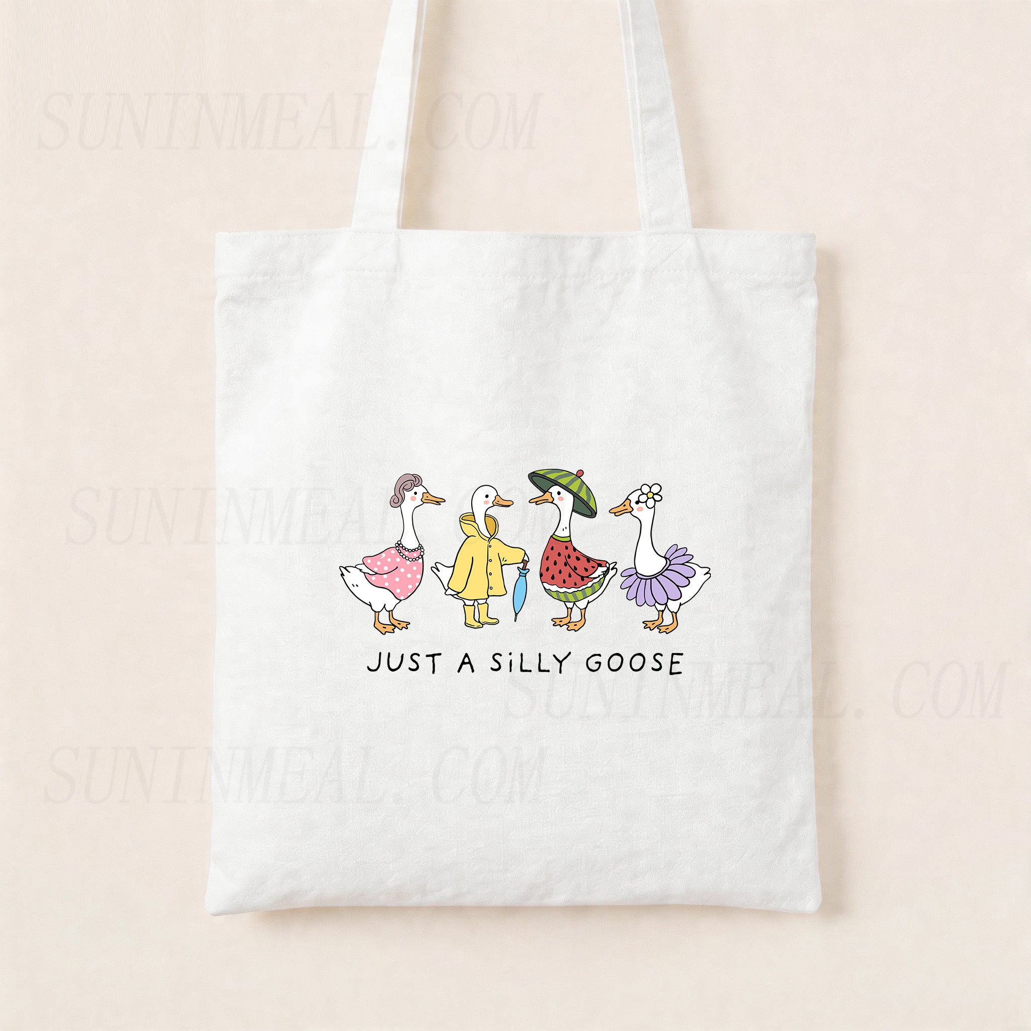 Just A Silly Goose Canvas Tote Bag