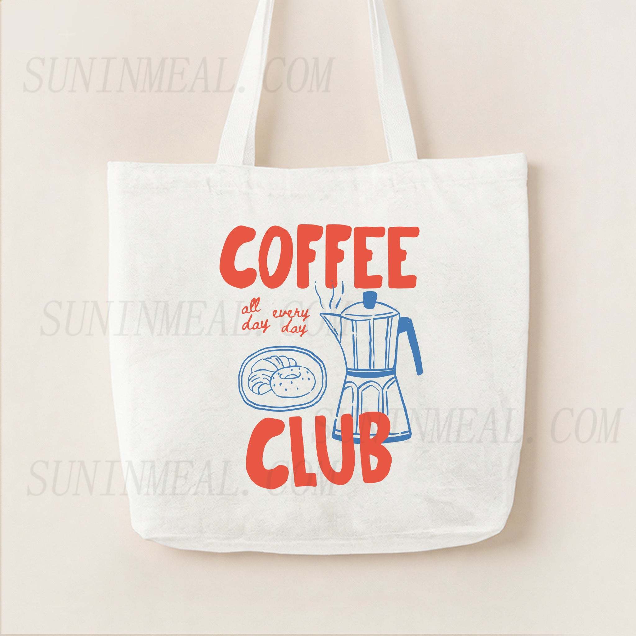 Coffee Club Canvas Tote Bag