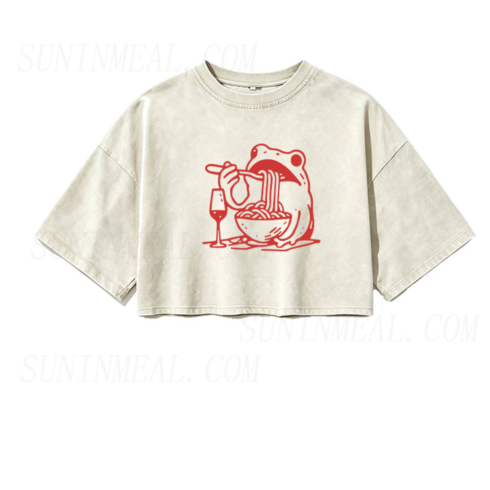 Pasta Lover Oversized Crop Tee