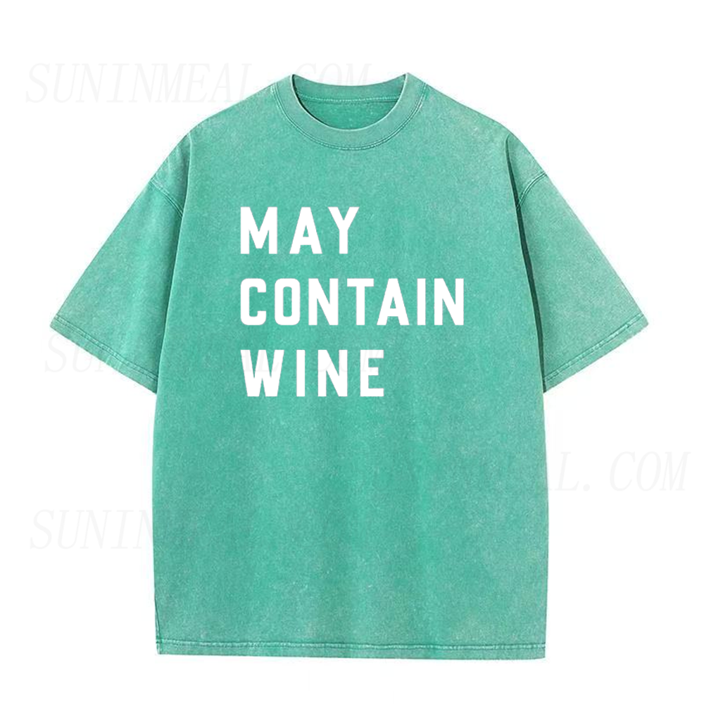 Retro May Contain Wine Unisex Tee