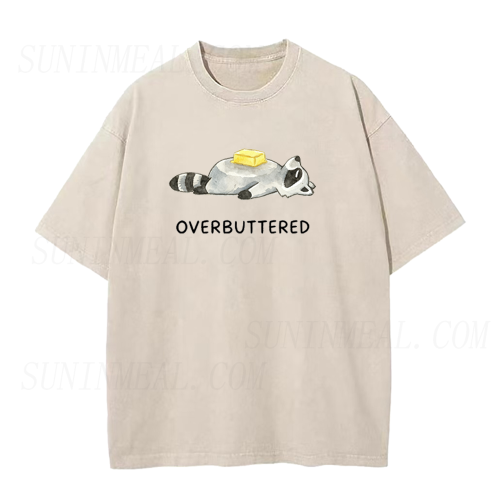 Overbuttered Raccoon Unisex Tee