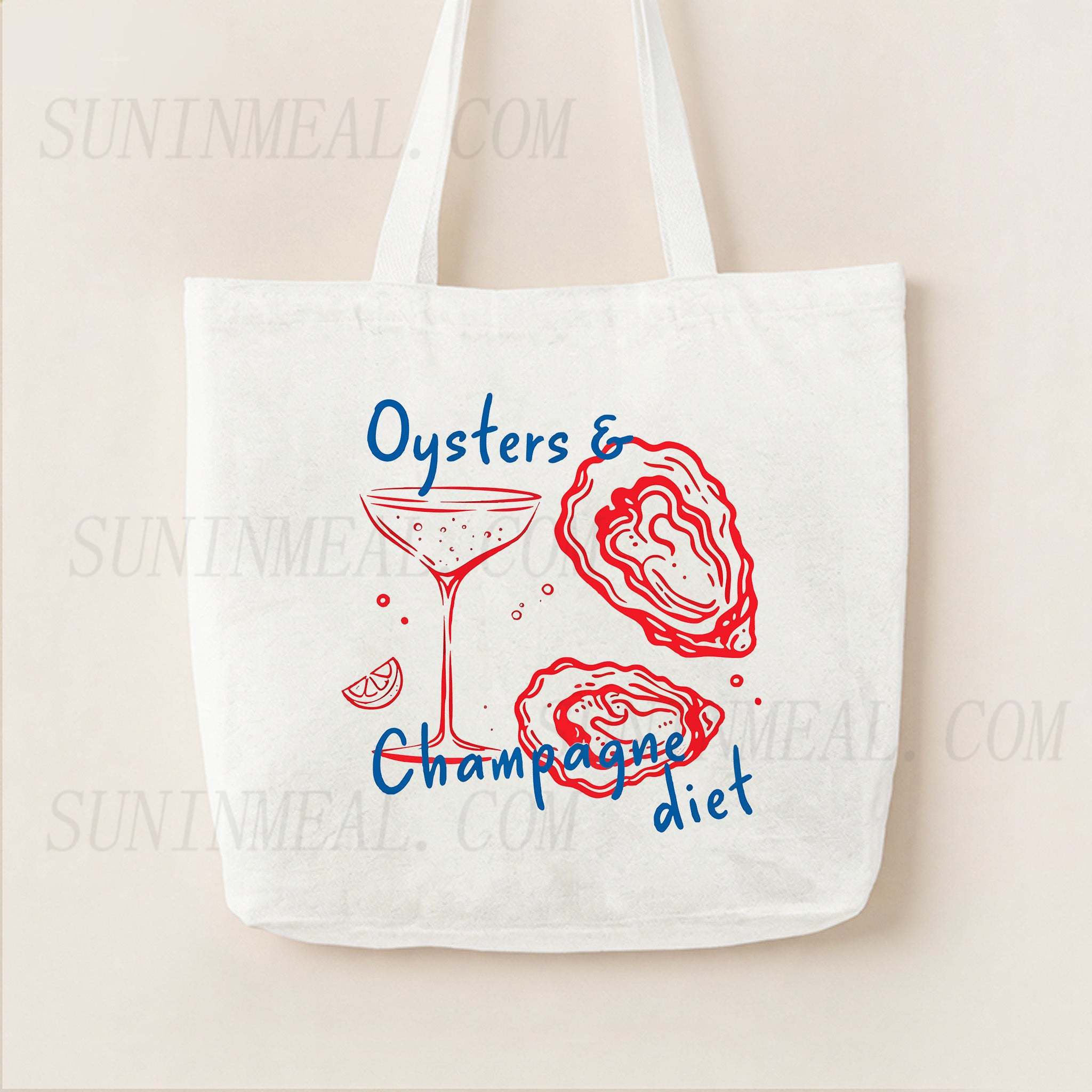 Oysters and Champagne Canvas Tote Bag