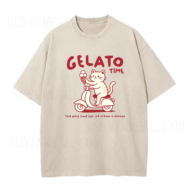 Gelato Time Cat Unisex Tee