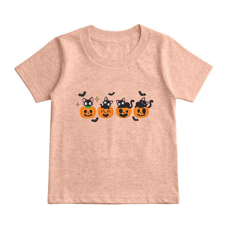 Cat Pumpkin Kids T-Shirt