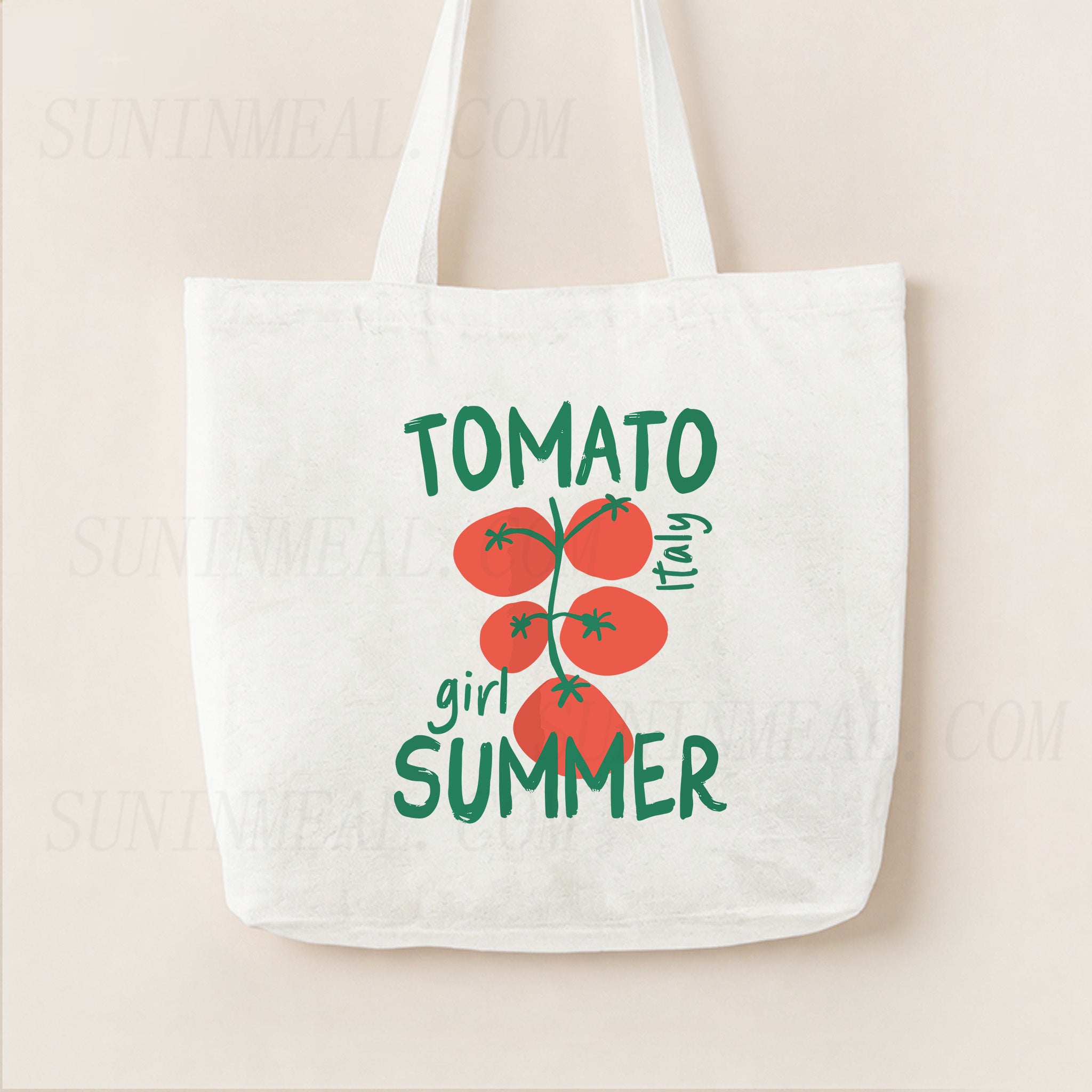 Tomato Girl Summer Canvas Tote Bag