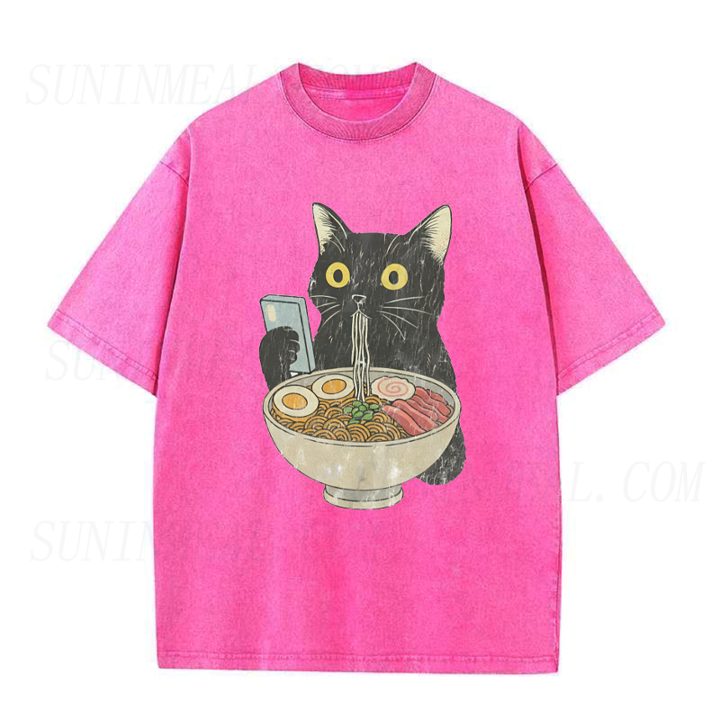 Cat Eating Ramen Tee