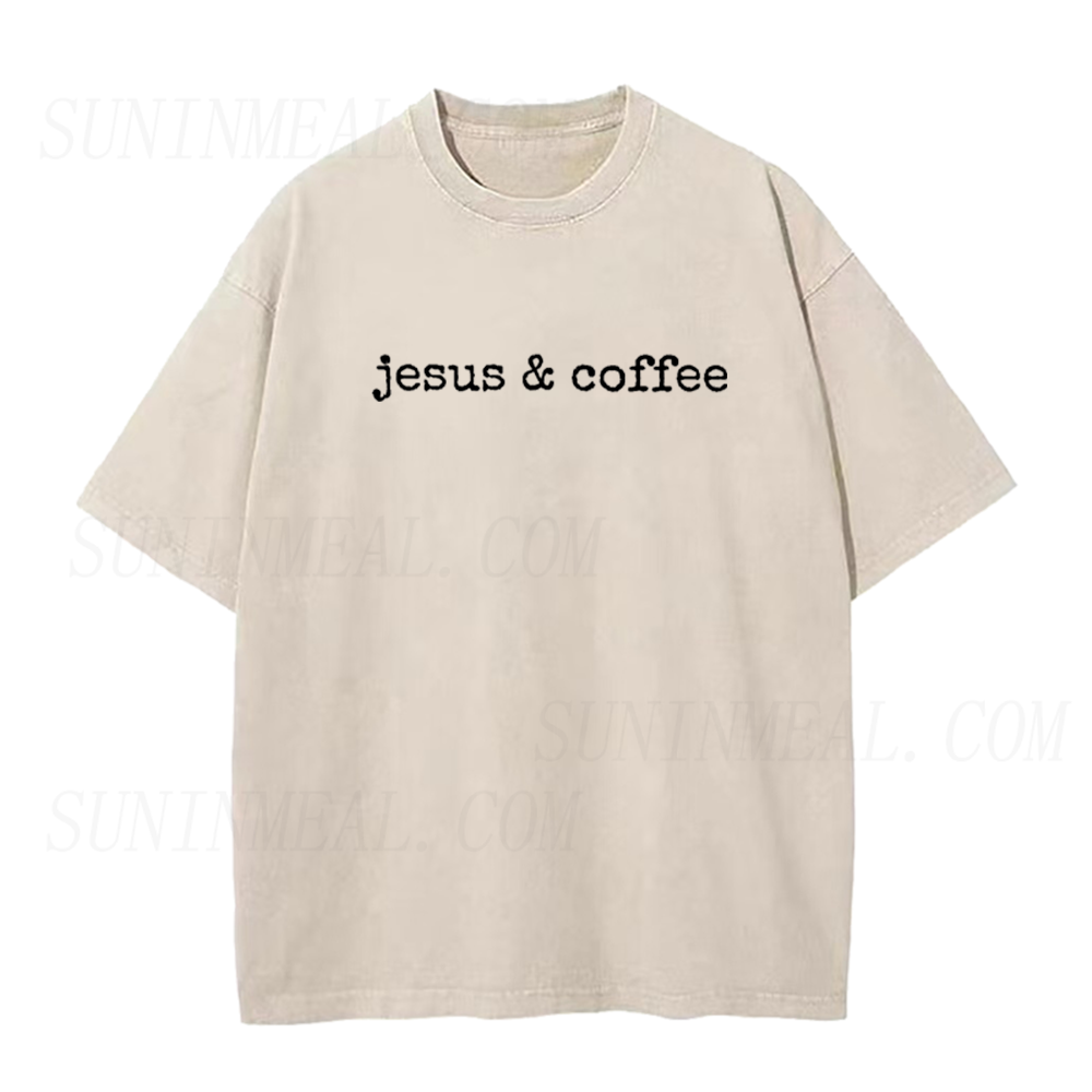 Jesus & Coffee Simple Lettering Unisex Tee