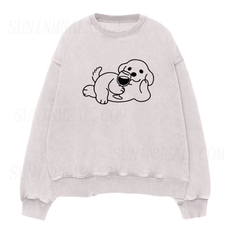Wine Dog Unisex Crewneck Sweatshirt
