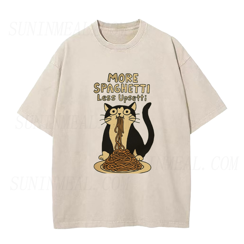 More Spaghetti Less Upsetti Cat Unisex Tee