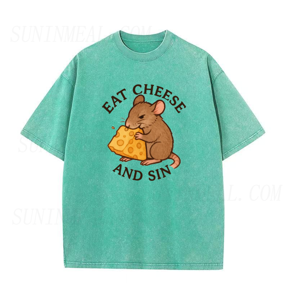 Eat Cheese and Sin Funny Rat Unisex Tee