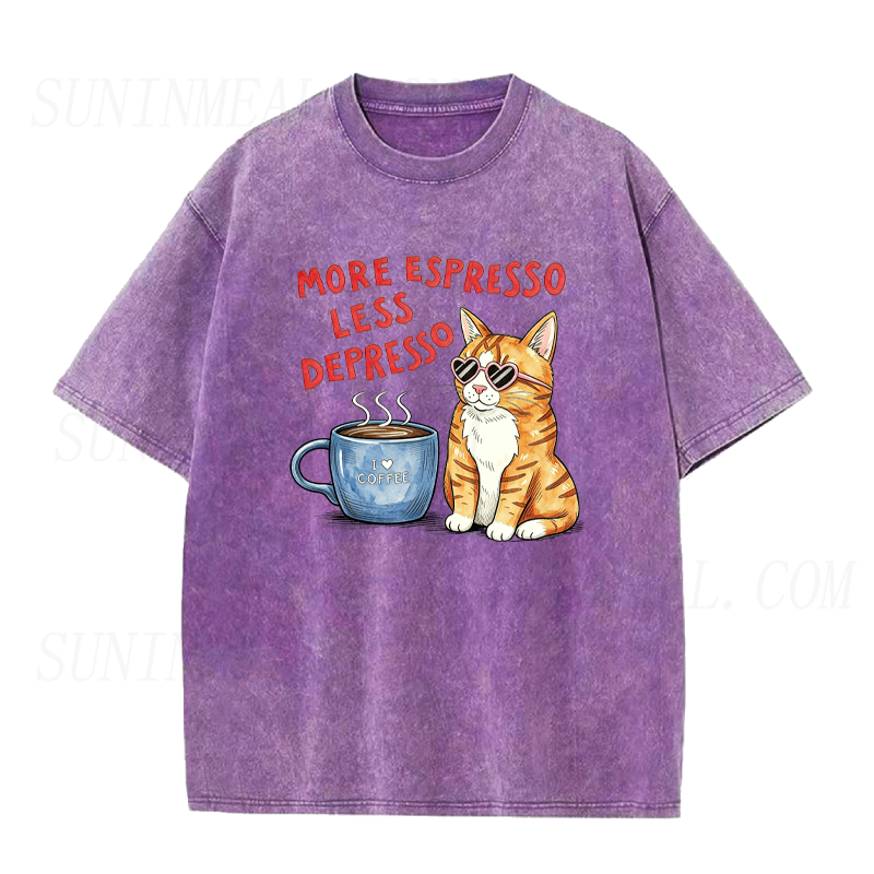 More Espresso Less Depresso Cat Unisex Tee