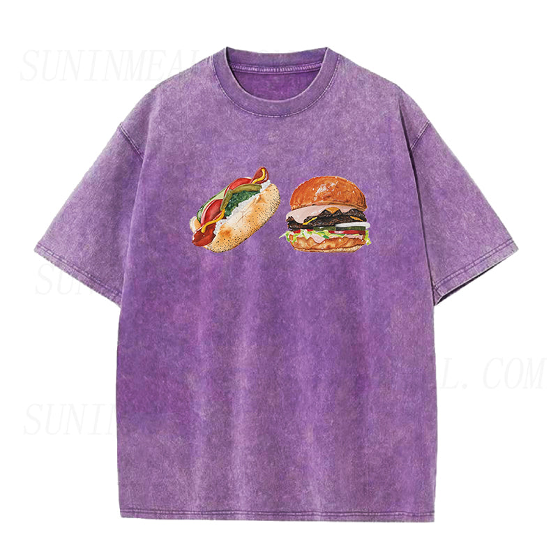 Cheeseburger and Hotdog Unisex Tee