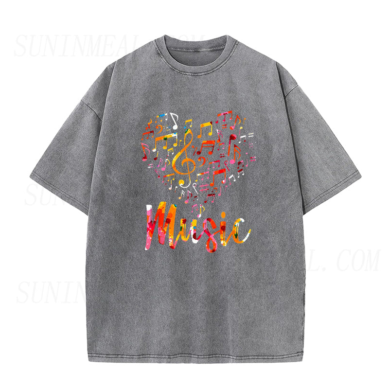 Music Notes Heart Unisex Tee