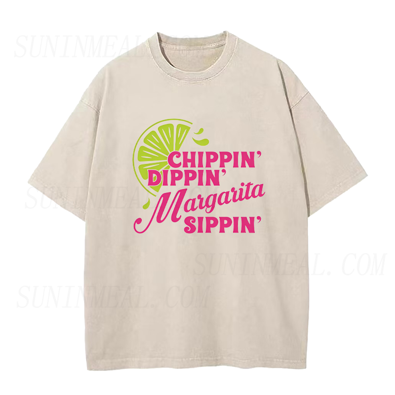 Dippin Chips Sippin Margaritas Unisex Tee