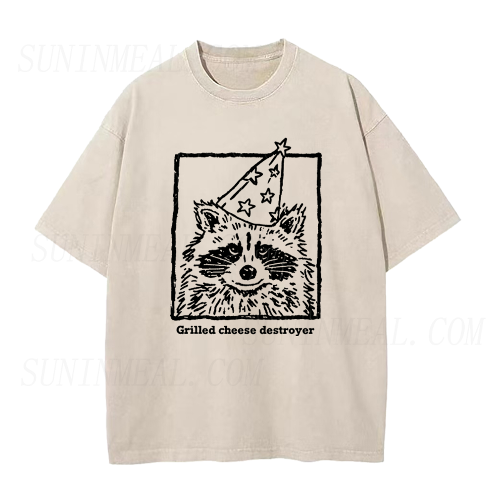 Grilled Cheese Destroyer Funny Raccoon Unisex Tee