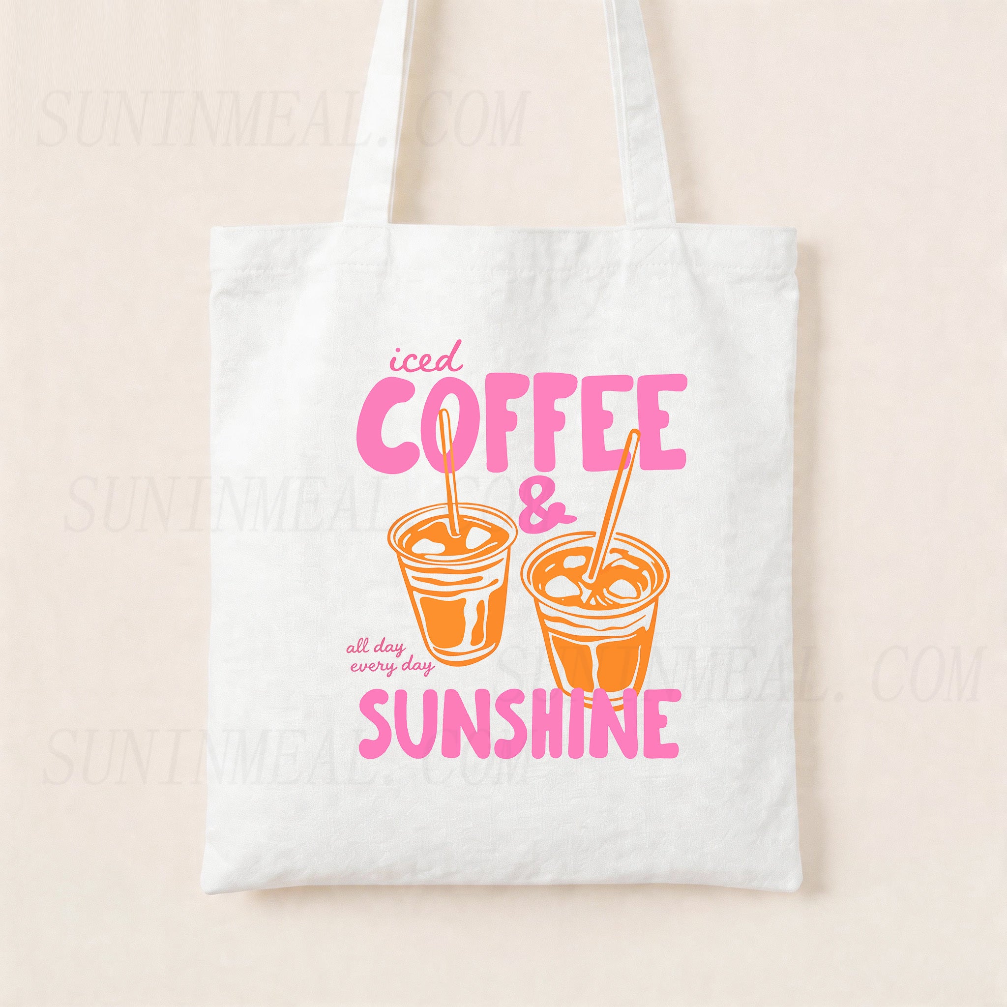 Iced Coffee & Sunshine Canvas Tote Bag