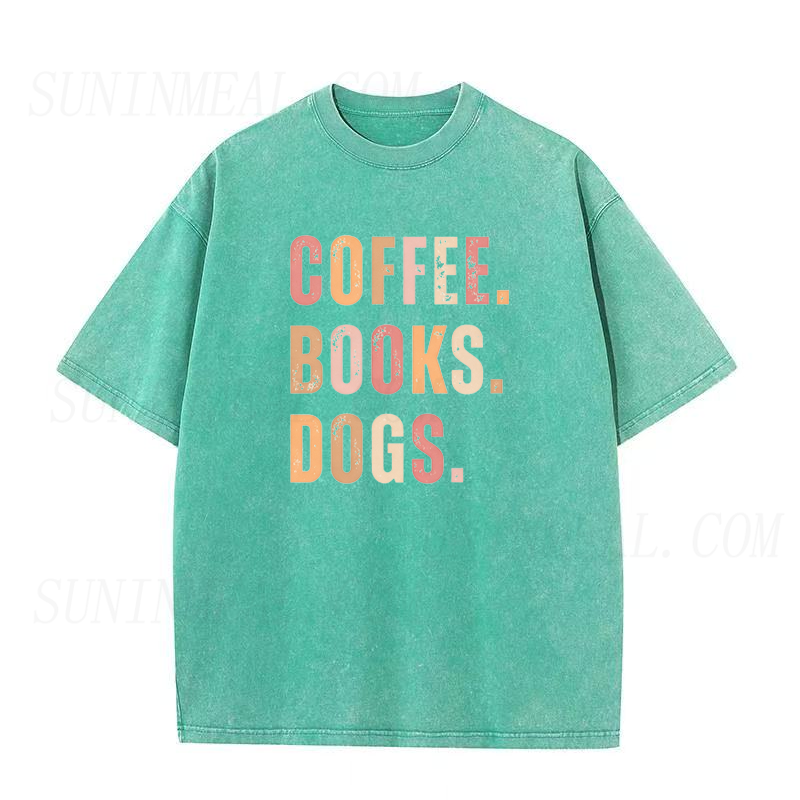 Coffee Books Dogs Unisex Tee