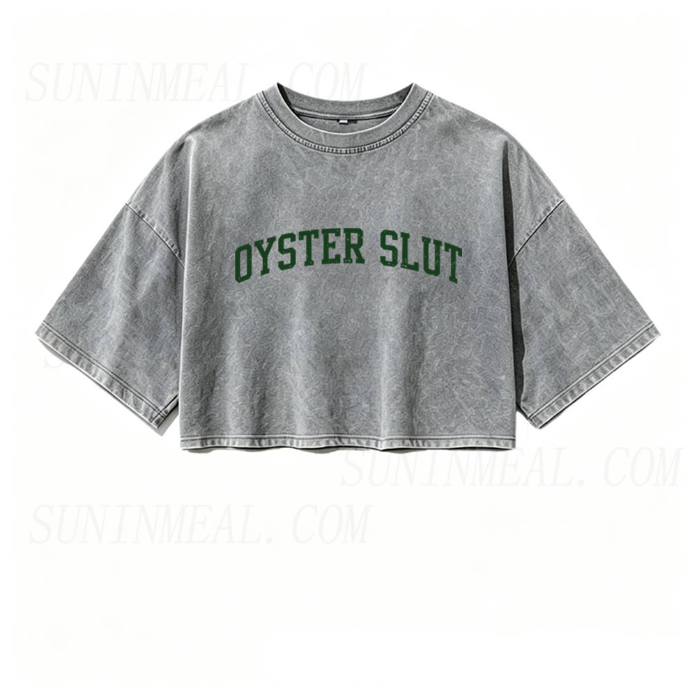 Oyster Slut Oversized Crop Tee