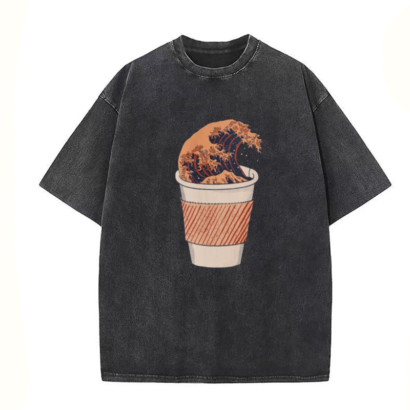 The Great Wave of Coffee Unisex Tee