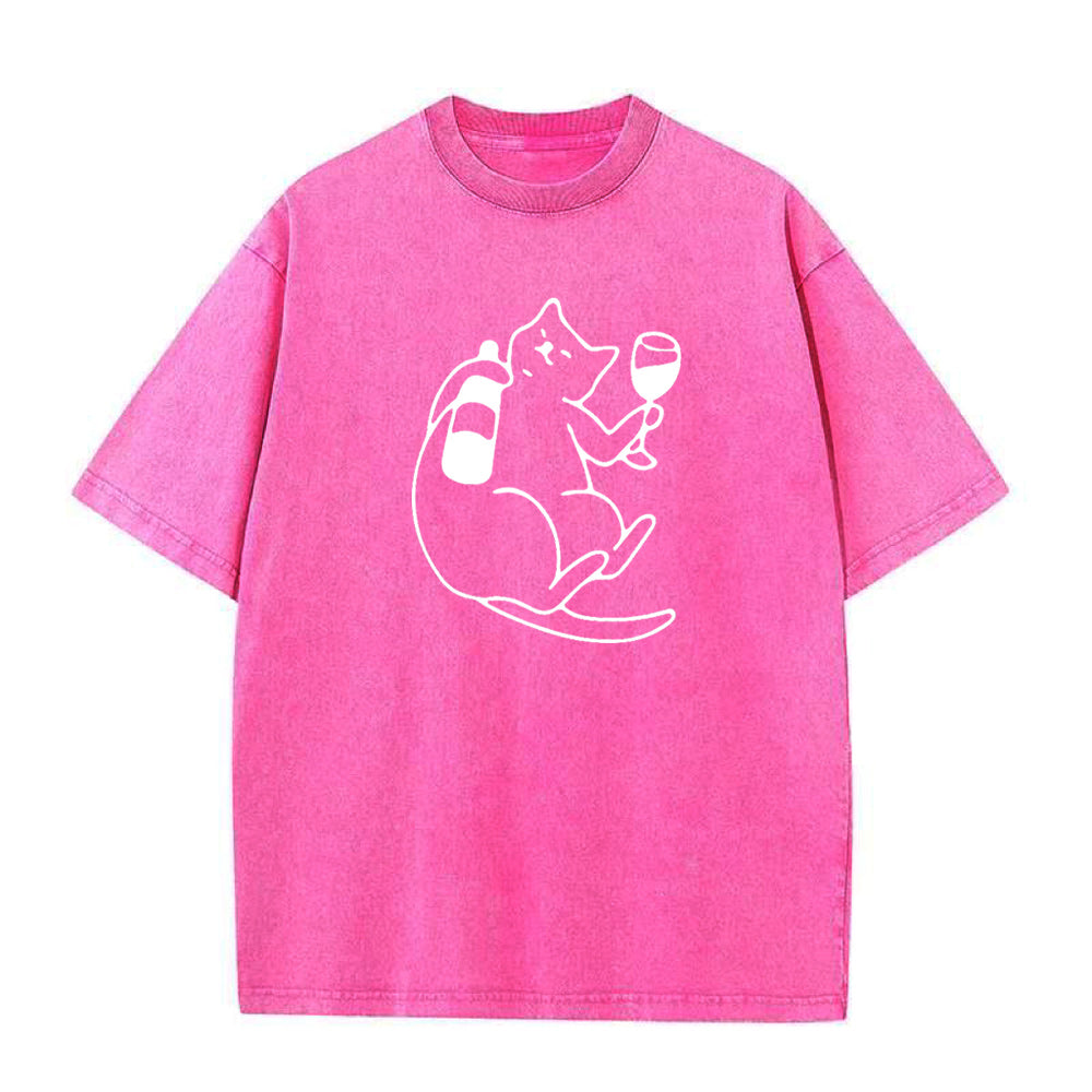 Cat and wine Unisex Tee