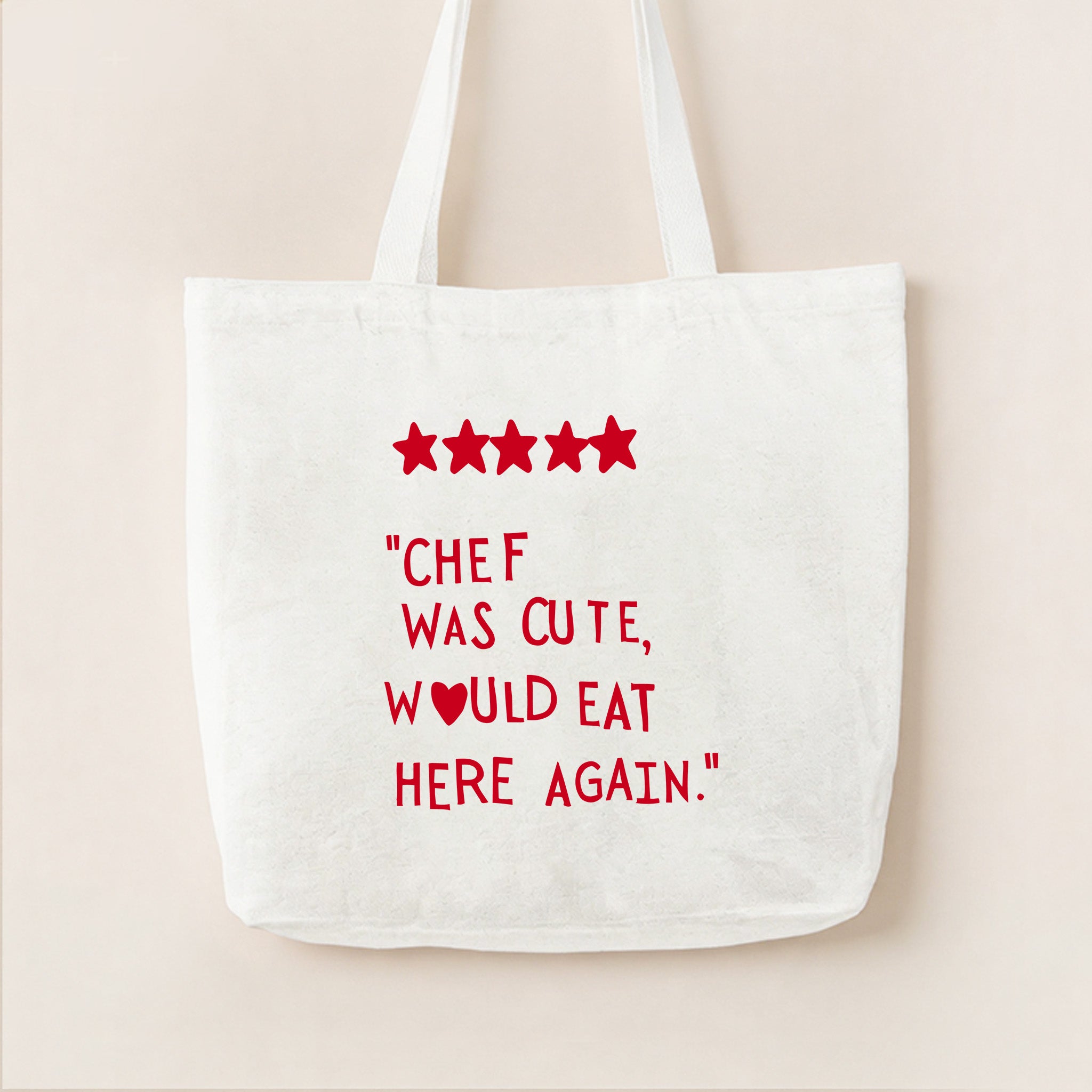 Chef Was Cute Canvas Tote Bag