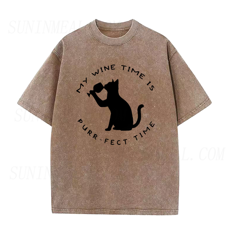 Cat Drinking Wine Unisex Tee