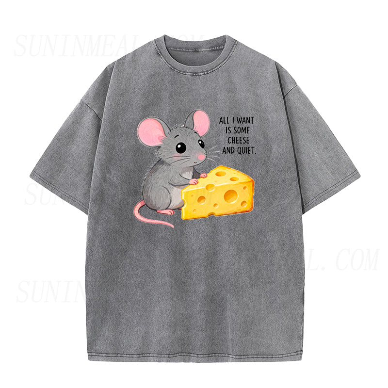 Mouse Cheese and Quiet Unisex Tee