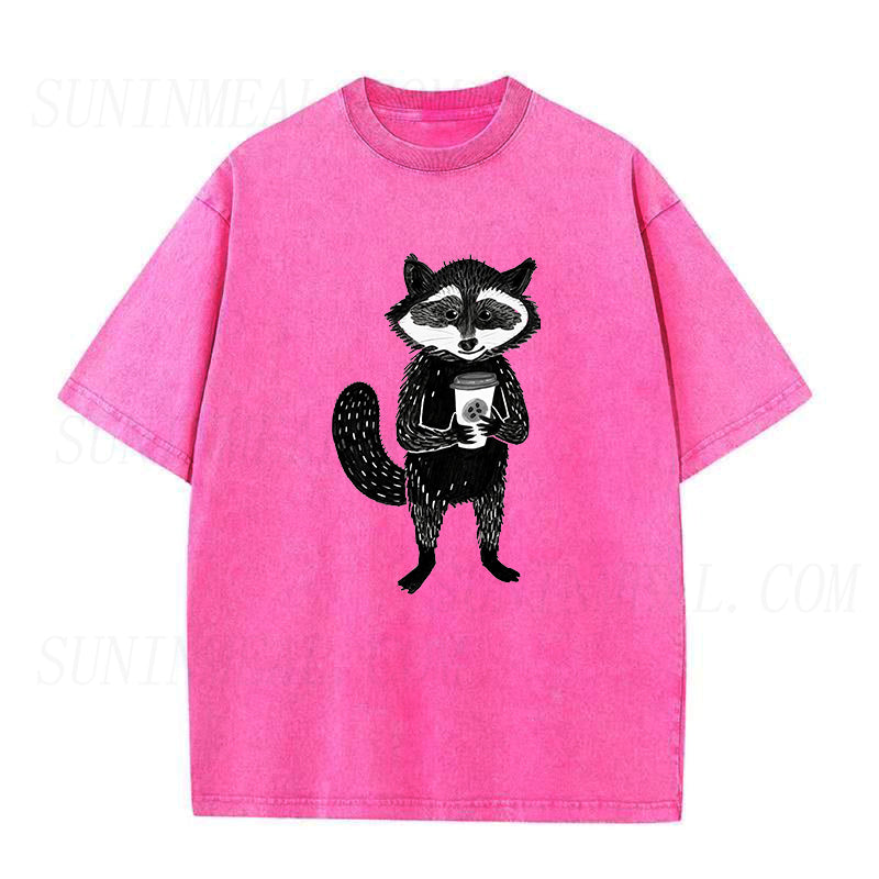 Raccoon with Coffee Unisex Tee