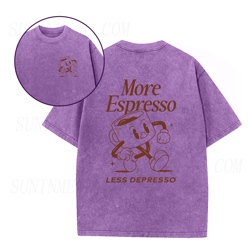 More Espresso Less Depresso Cute Coffee Unisex Tee