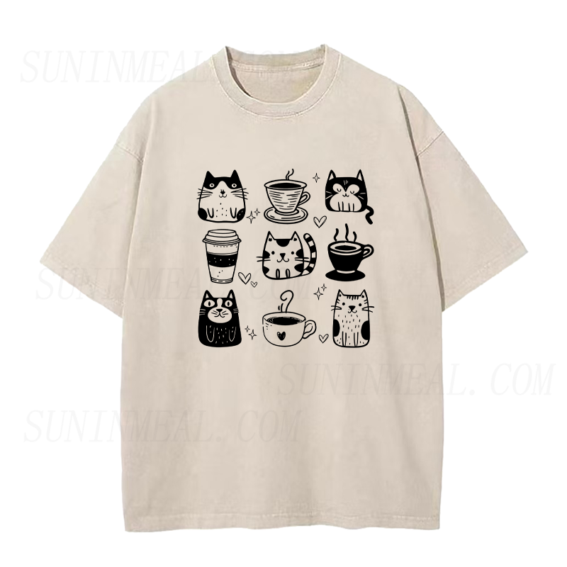 Cats and Coffee Unisex Tee