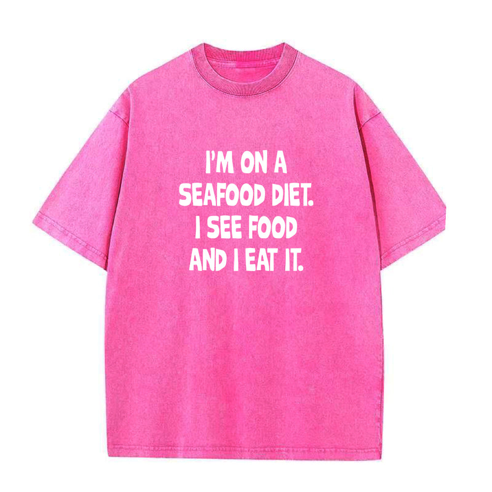 「シーフードダイエット中」ユニセックスTシャツ