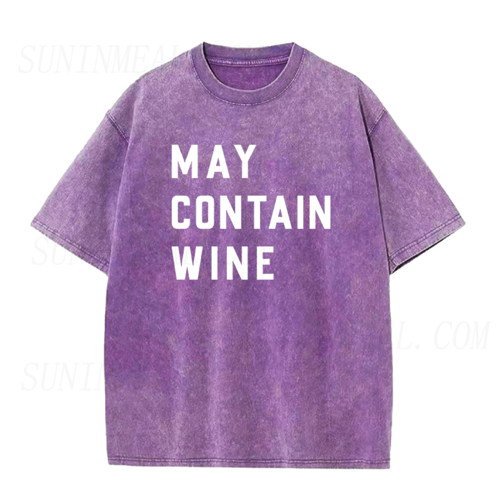Retro May Contain Wine Unisex Tee