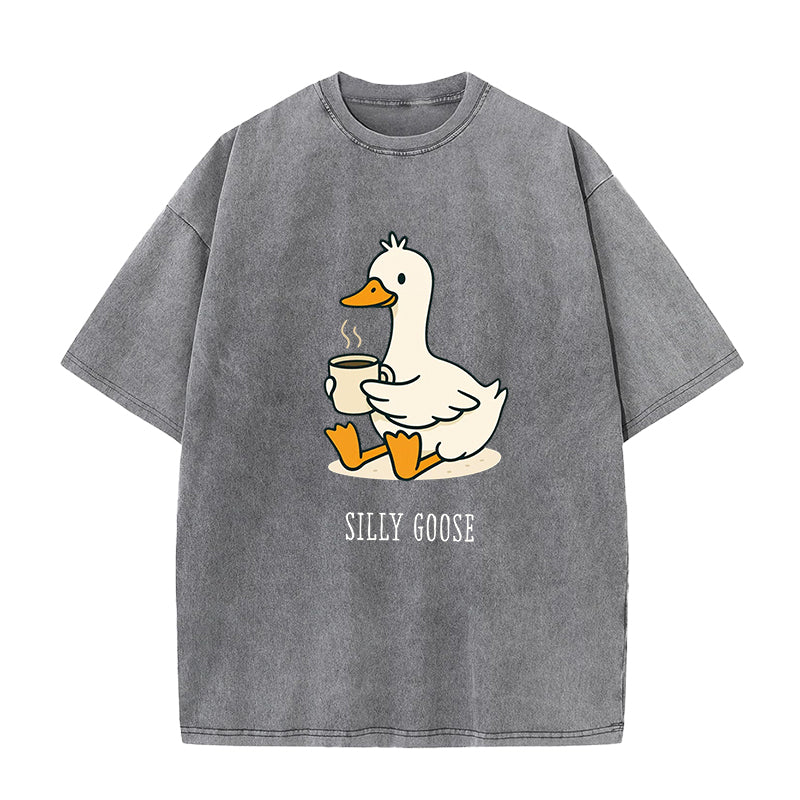 Funny Goose with Coffee Unisex Tee