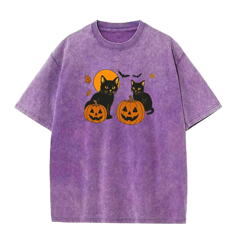 Black Cat Pumpkin Unisex Tee