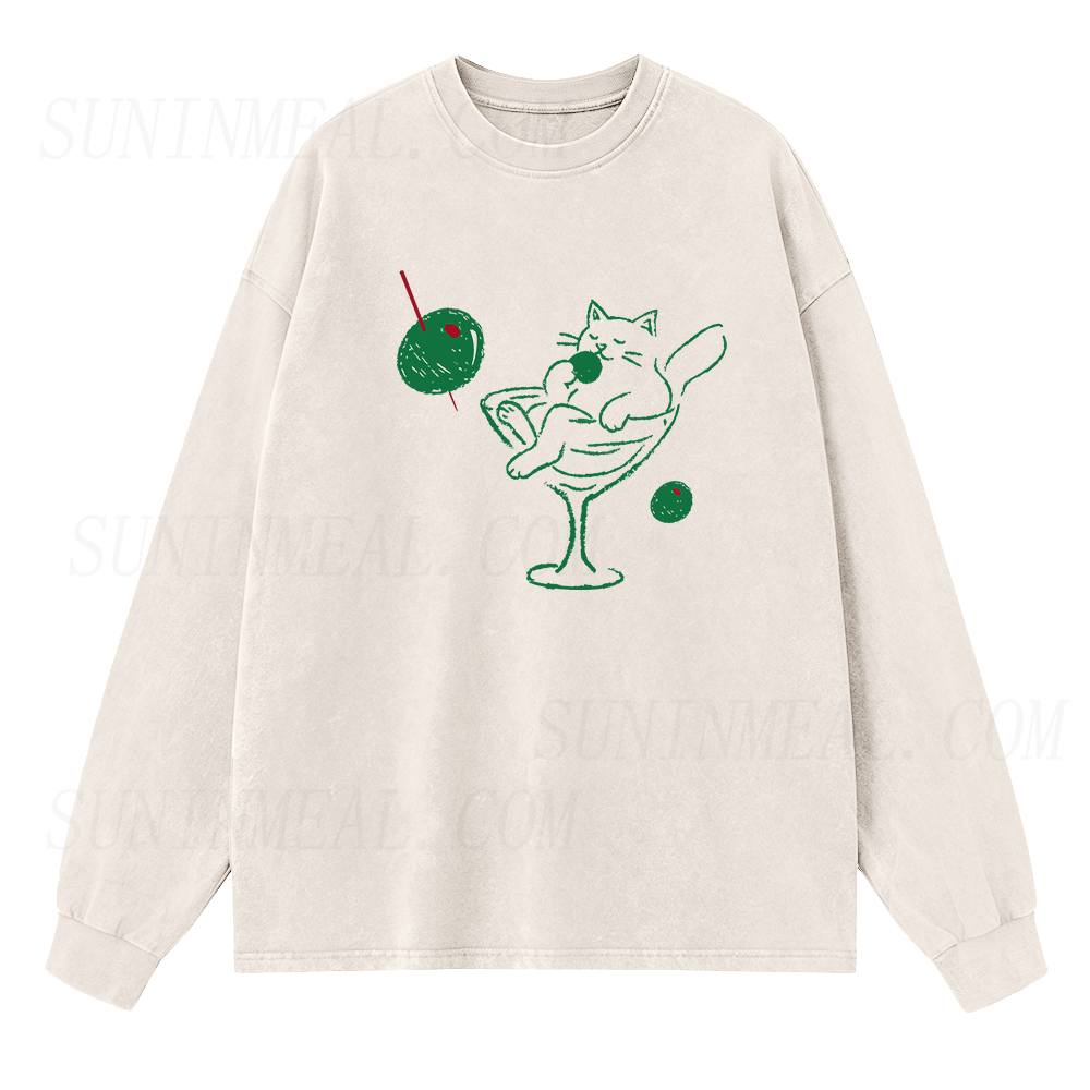 Cats and Martinis Long Sleeve Unisex Tee