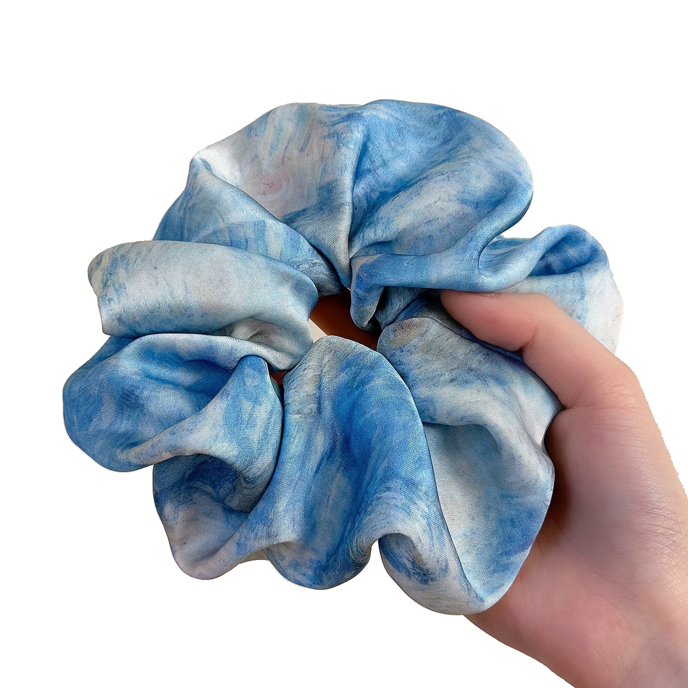 Blue Starry Painting Satin Hair Scrunchie