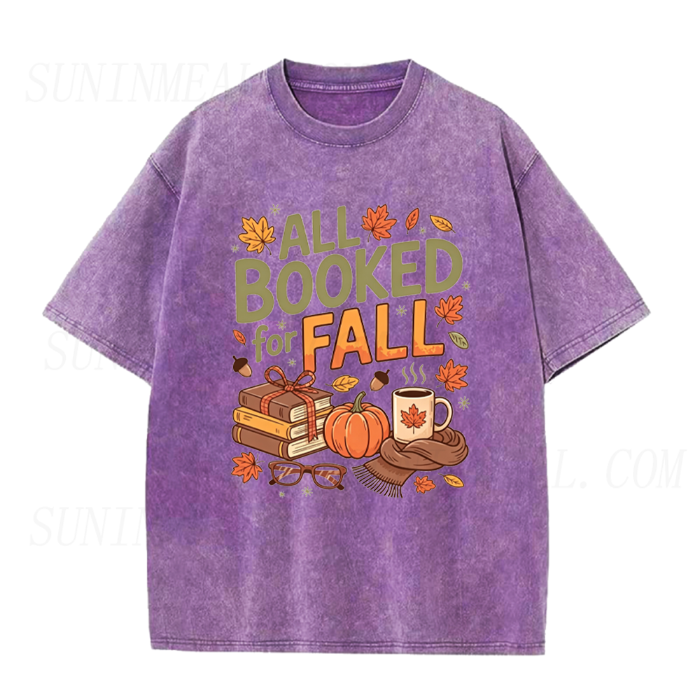 All Booked For Fall Autumn Book Pumpkin Coffee Unisex Tee