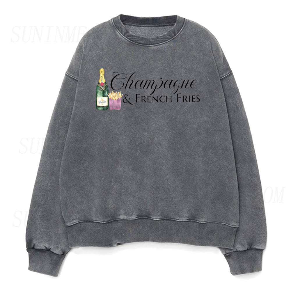 Champagne & French Fries Unisex Crewneck Sweatshirt