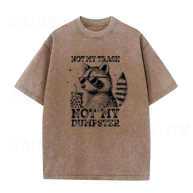 Not My Trash Not My Dumpster Raccoon Iced Coffee Unisex Tee