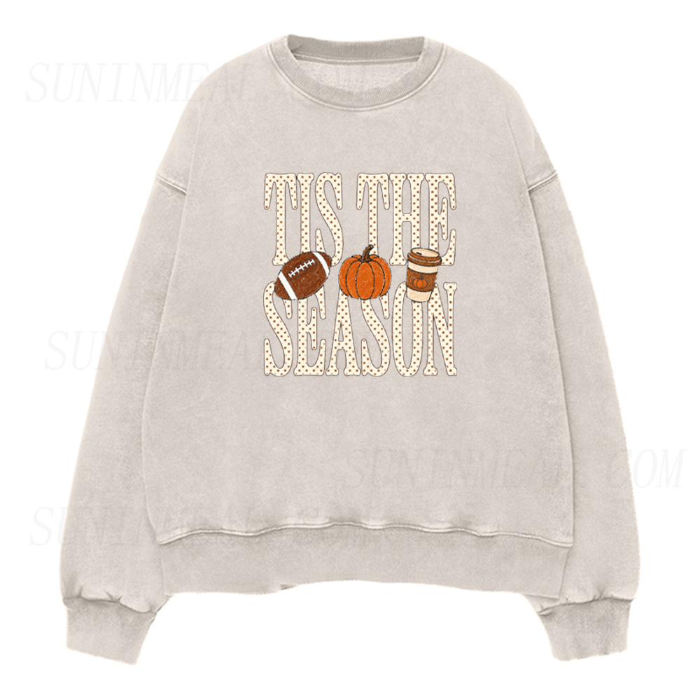 Fall Coffee Pumpkin Football Unisex Crewneck Sweatshirt