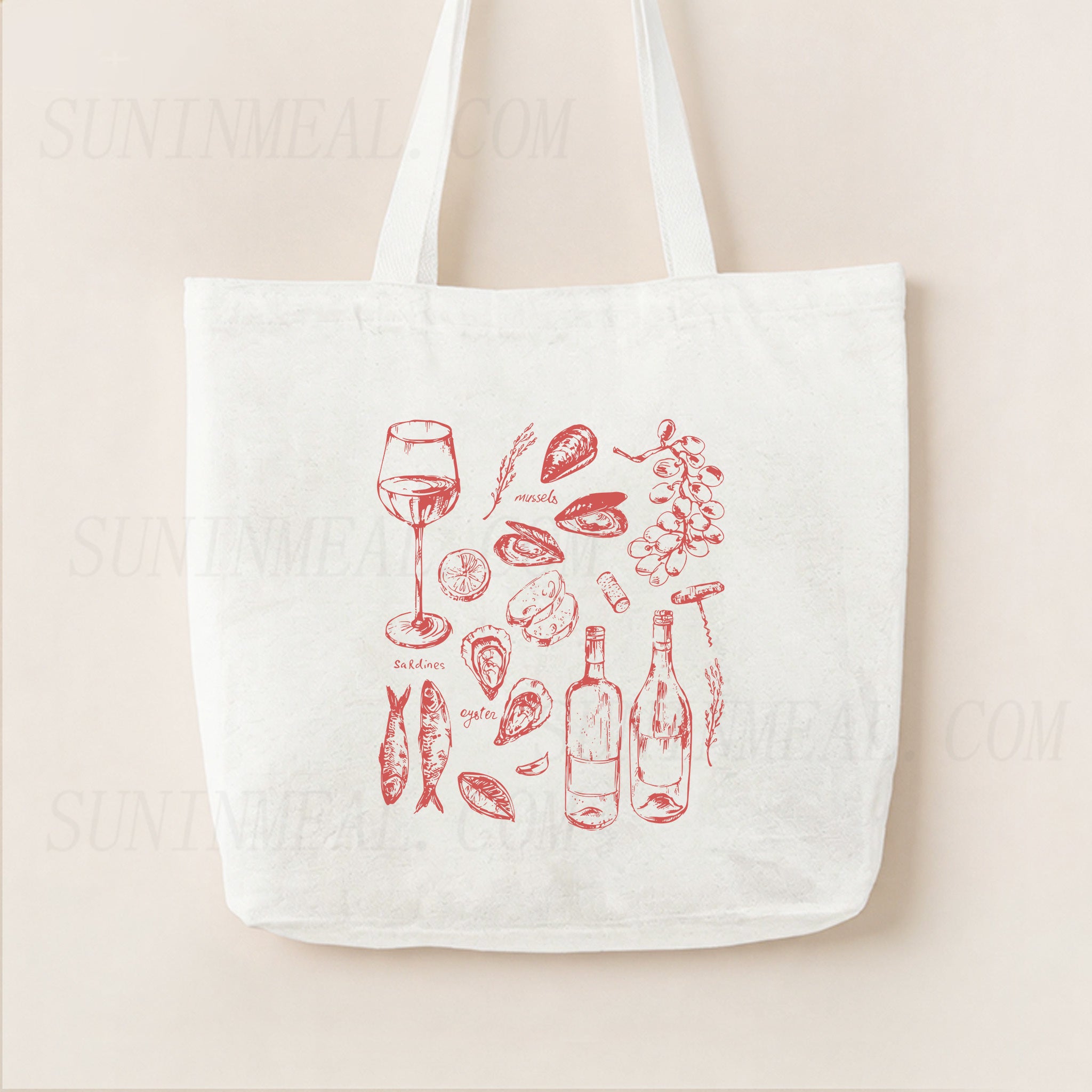Ocean Wine Grapes Canvas Tote Bag