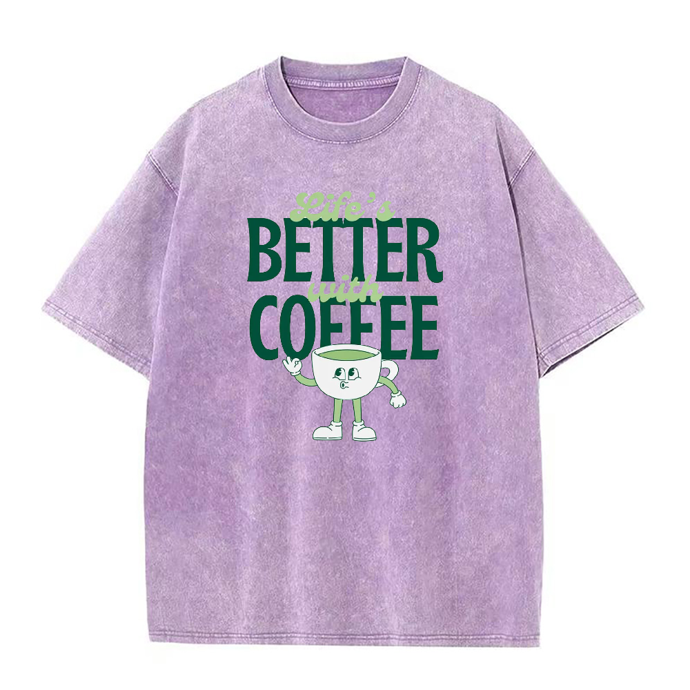 コーヒーがあれば人生はもっと良くなる ユニセックスTシャツ