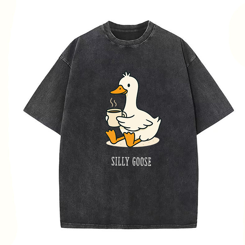 Funny Goose with Coffee Unisex Tee