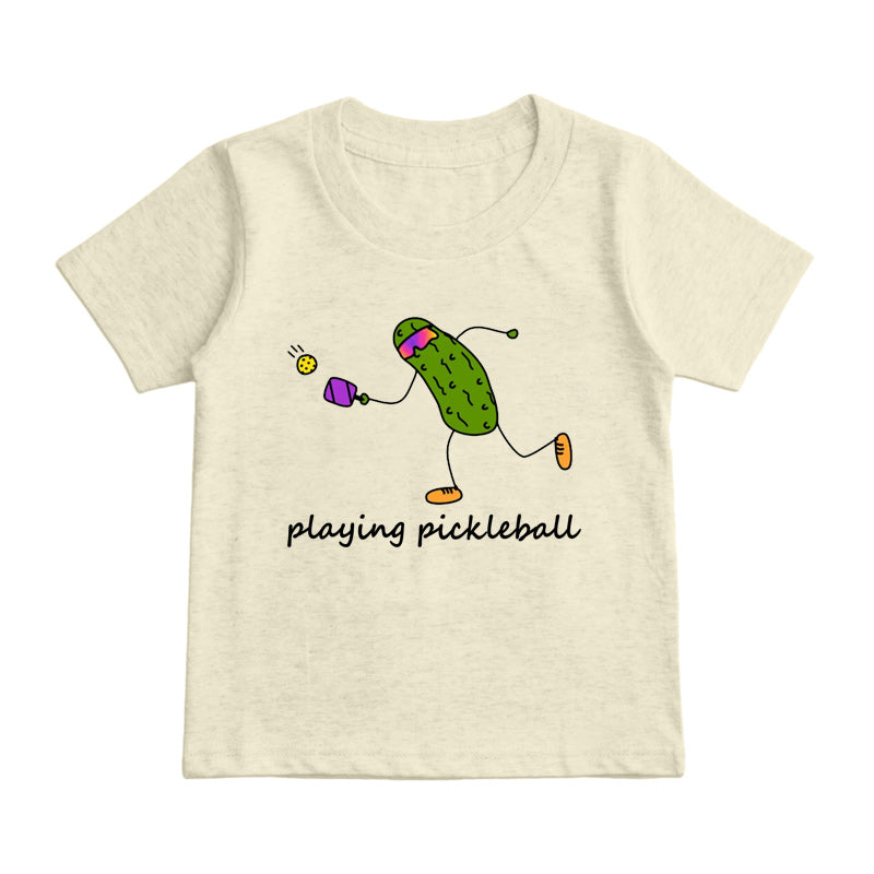 pickle playing pickleball  Kids T-Shirt