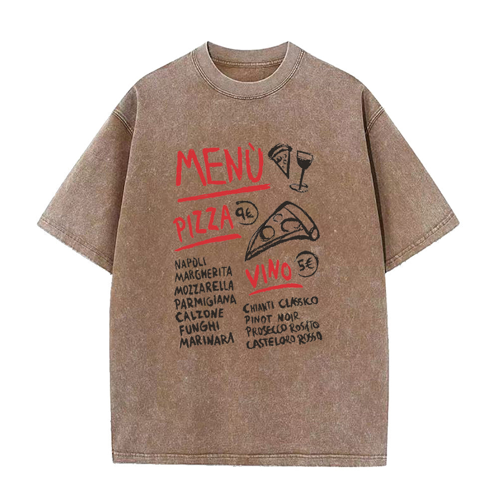 ピザメニュー ユニセックスTシャツ