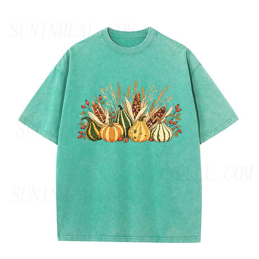 Harvest Pumpkin & Corn Autumn Unisex Tee