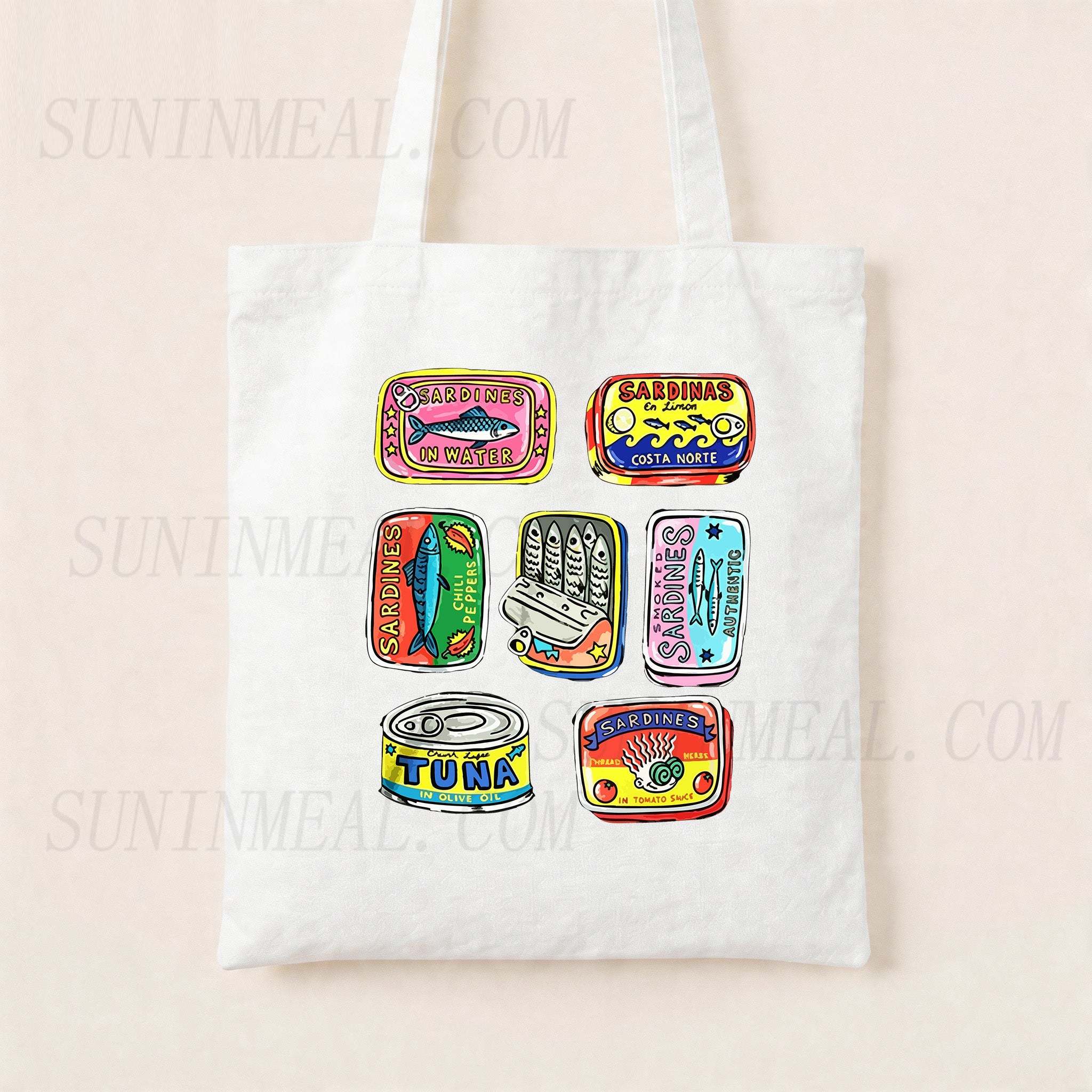 Vintage Sardine Cans Canvas Tote Bag